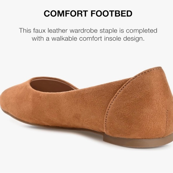 Journee Collection Tan faux Suede Women's Ballet Flats size 6.5 - Picture 7 of 9